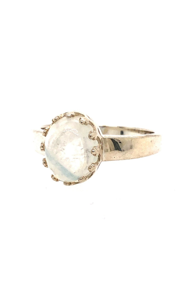 Krush Exclusive: Wide Band Solitaire Moonstone Ring-Rings-Krush Kandy, Women's Online Fashion Boutique Located in Phoenix, Arizona (Scottsdale Area)