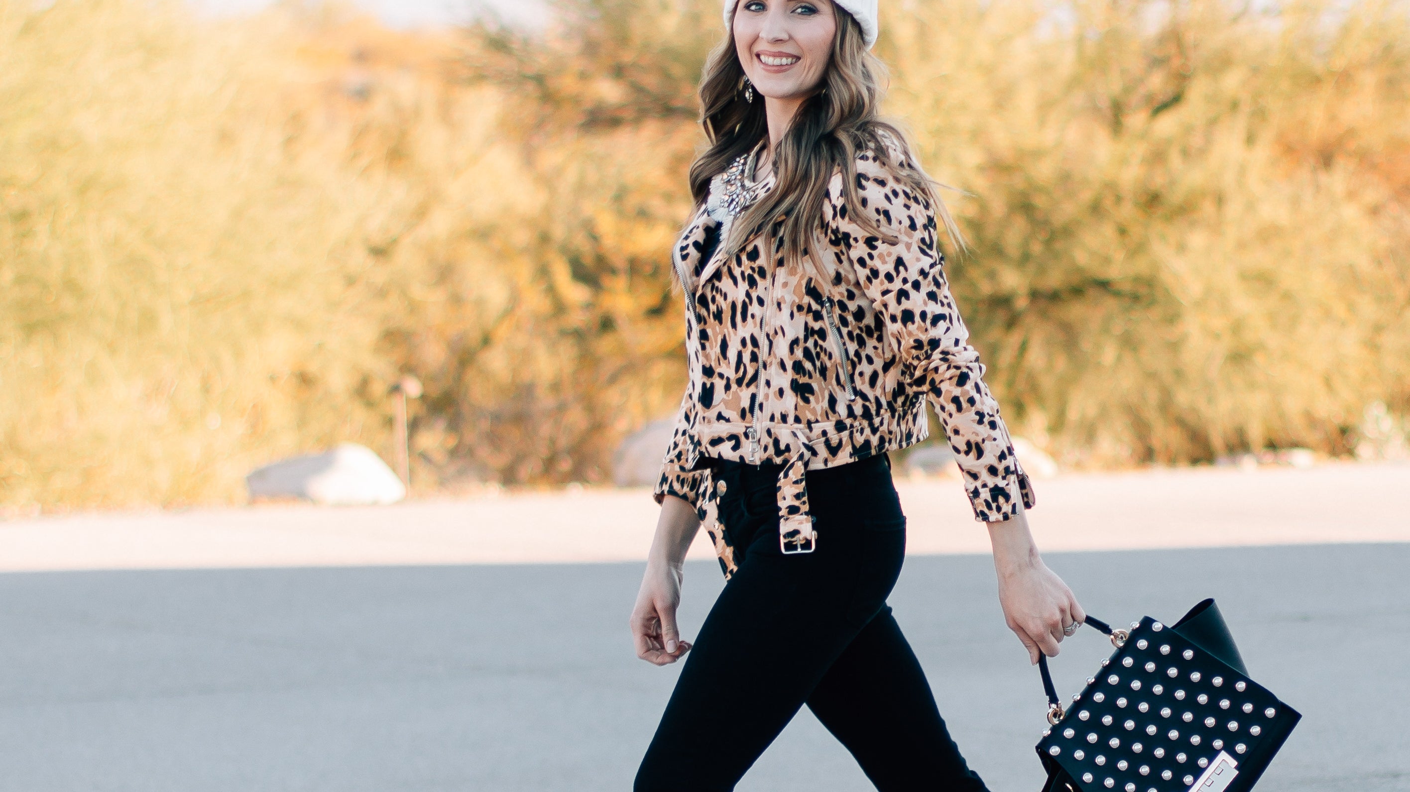 Black on Black with  a Pop of Leopard