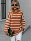 Striped Dropped Shoulder Sweater-Sweaters-Krush Kandy, Women's Online Fashion Boutique Located in Phoenix, Arizona (Scottsdale Area)