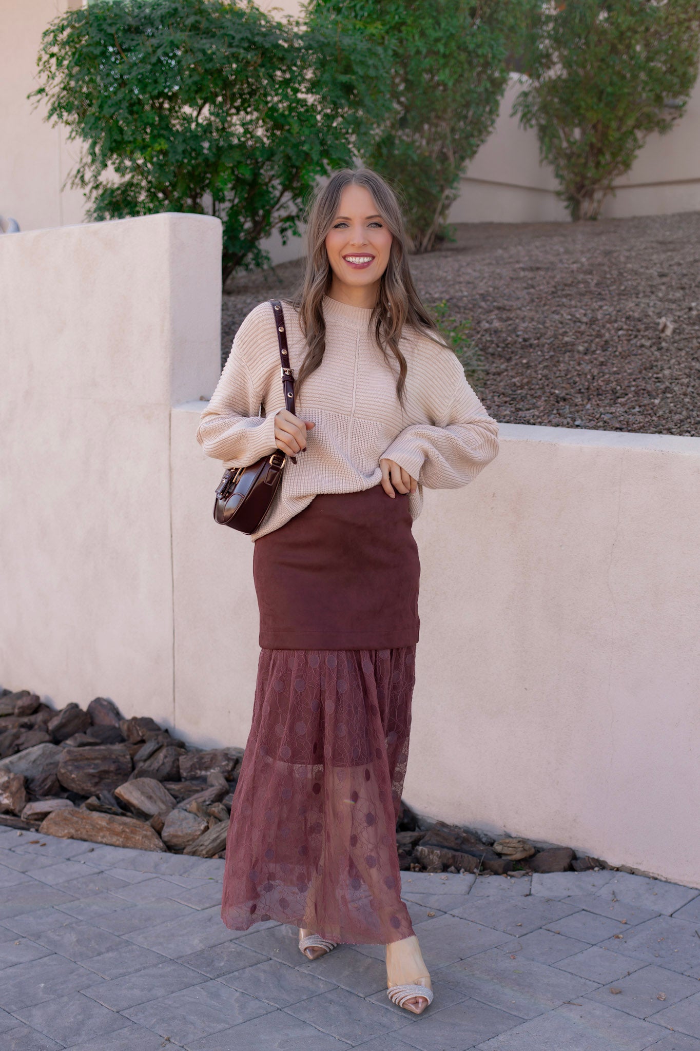 Lace Contrast Maxi Skirt-Skirts-Krush Kandy, Women's Online Fashion Boutique Located in Phoenix, Arizona (Scottsdale Area)