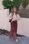 Lace Contrast Maxi Skirt-Skirts-Krush Kandy, Women's Online Fashion Boutique Located in Phoenix, Arizona (Scottsdale Area)
