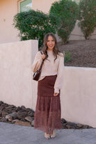 Lace Contrast Maxi Skirt-Skirts-Krush Kandy, Women's Online Fashion Boutique Located in Phoenix, Arizona (Scottsdale Area)