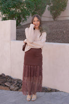 Lace Contrast Maxi Skirt-Skirts-Krush Kandy, Women's Online Fashion Boutique Located in Phoenix, Arizona (Scottsdale Area)