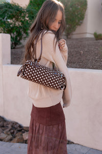 Terry Polka Dot Barrel Shoulder Bag