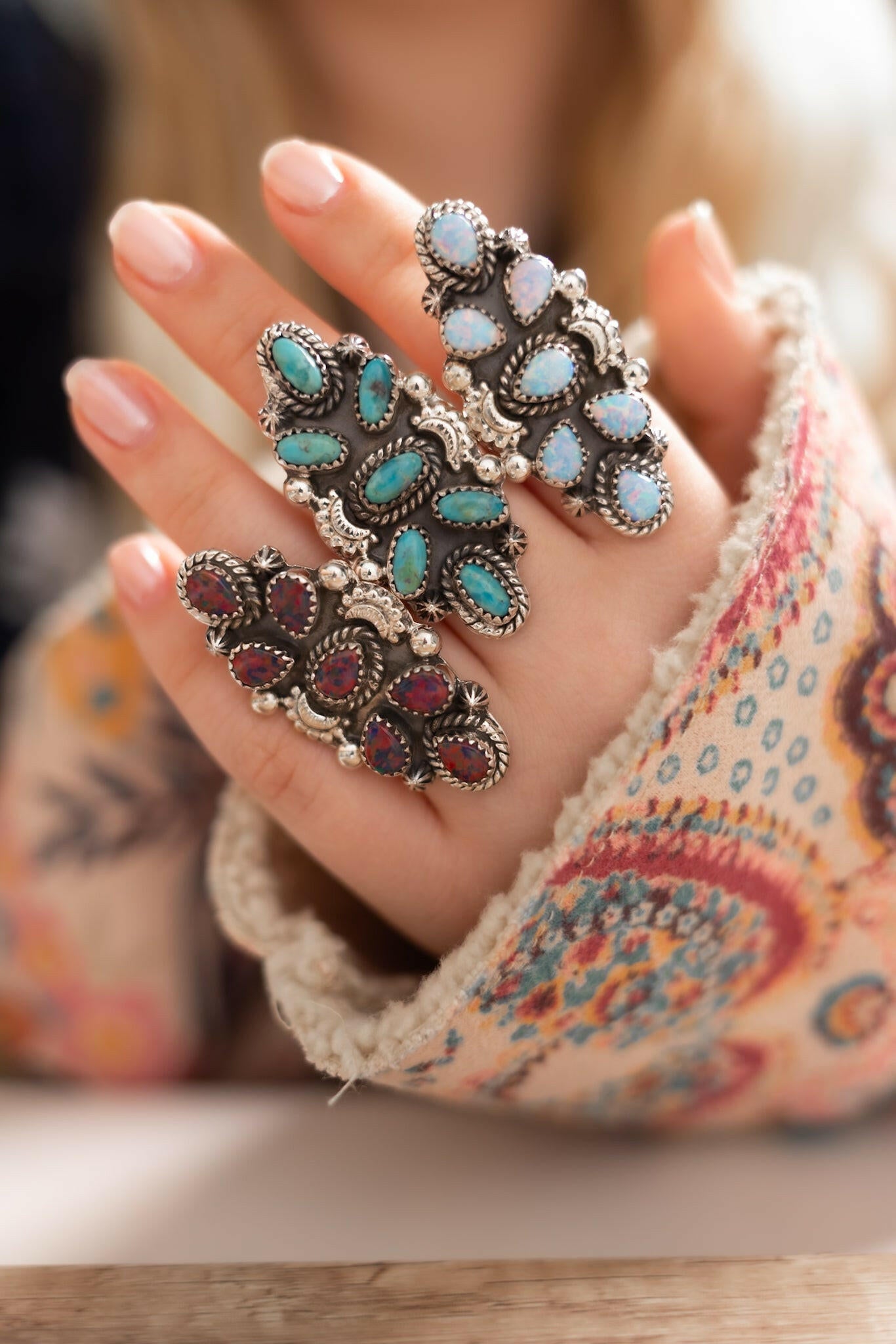 Moonlight Stone Rings | Krush Kouture-Cluster Rings-Krush Kandy, Women's Online Fashion Boutique Located in Phoenix, Arizona (Scottsdale Area)