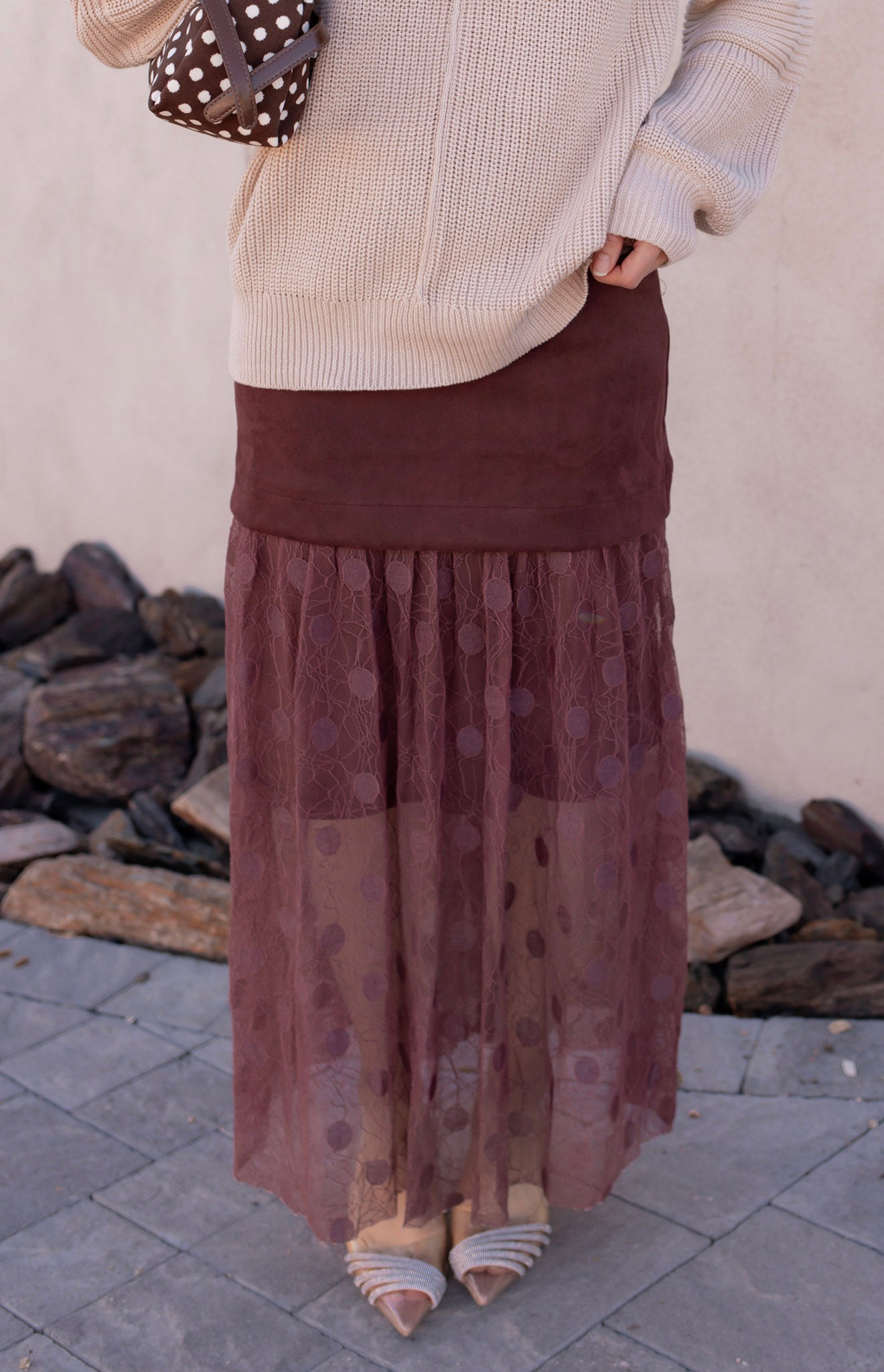 Lace Contrast Maxi Skirt-Skirts-Krush Kandy, Women's Online Fashion Boutique Located in Phoenix, Arizona (Scottsdale Area)