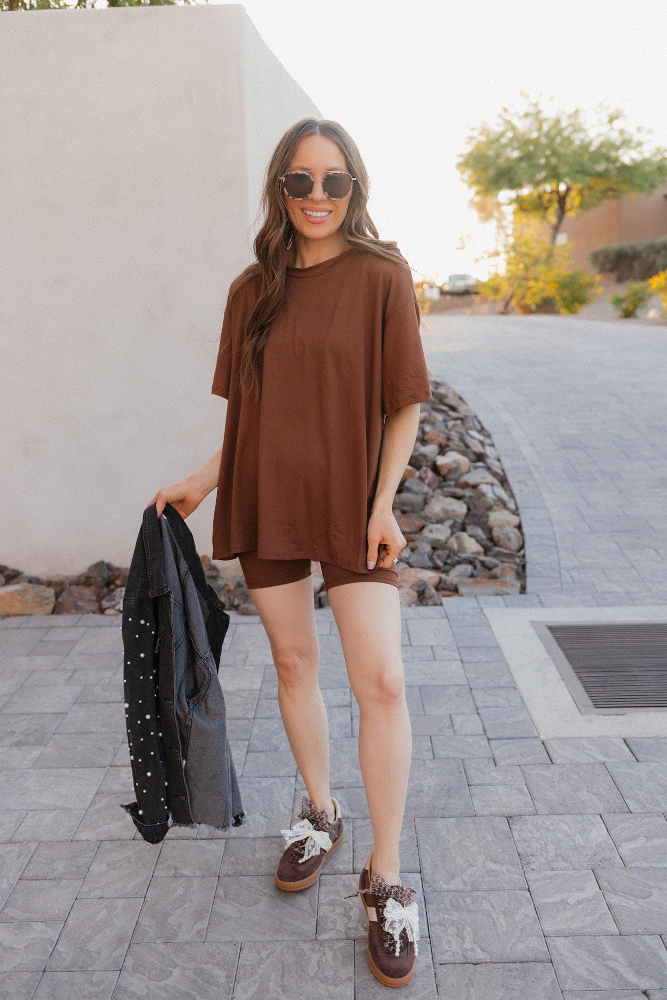 Loose Fit Oversized Bike Short Set| S-2X-2 Piece Outfit Sets-Krush Kandy, Women's Online Fashion Boutique Located in Phoenix, Arizona (Scottsdale Area)