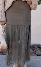 Lace Contrast Maxi Skirt-Skirts-Krush Kandy, Women's Online Fashion Boutique Located in Phoenix, Arizona (Scottsdale Area)