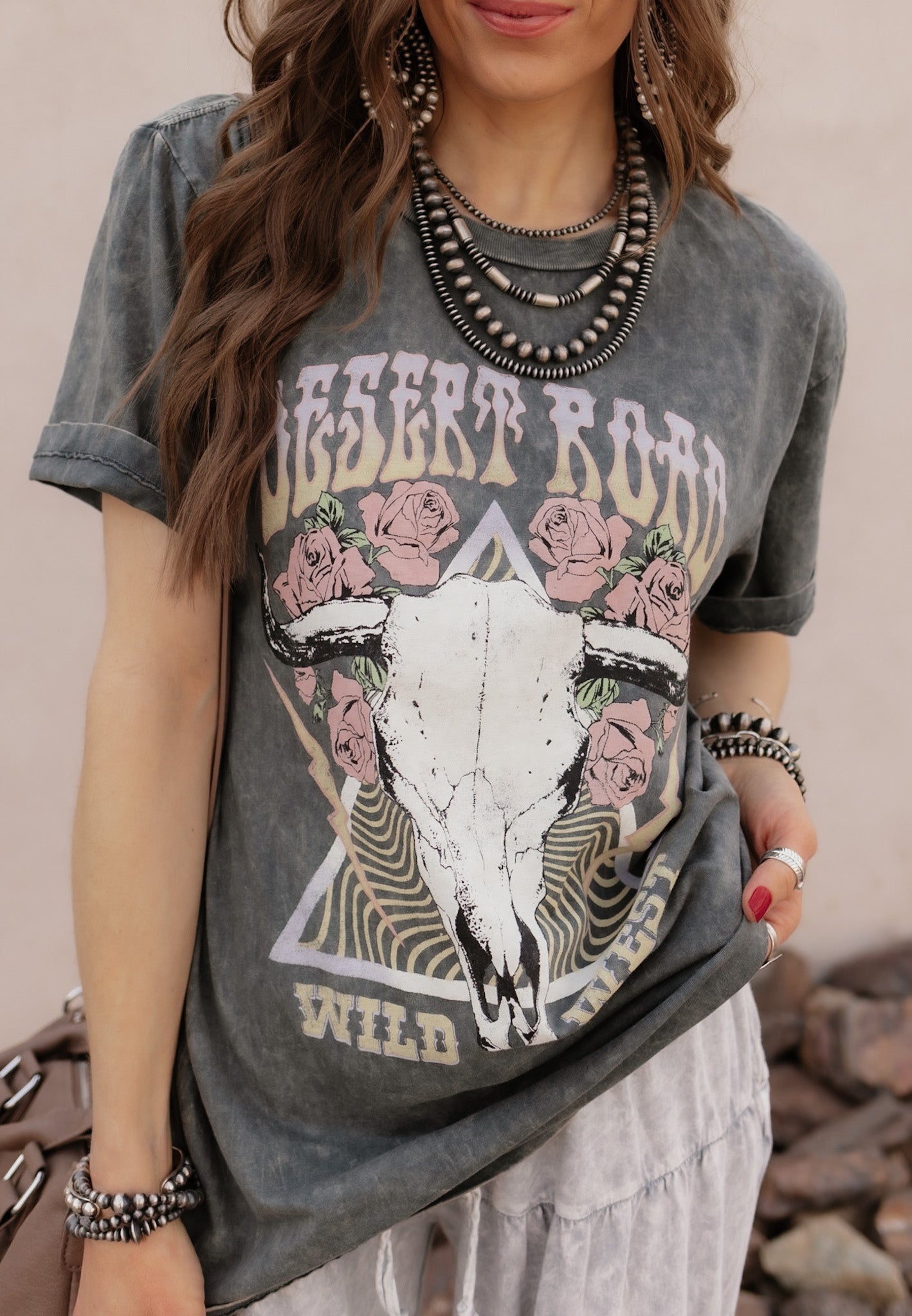 Desert Road Wild West Graphic Top-Graphic Tees-Krush Kandy, Women's Online Fashion Boutique Located in Phoenix, Arizona (Scottsdale Area)