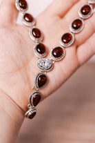 A Touch Of Sparkle Amber & Crystal Necklace-Chain Necklaces-Krush Kandy, Women's Online Fashion Boutique Located in Phoenix, Arizona (Scottsdale Area)