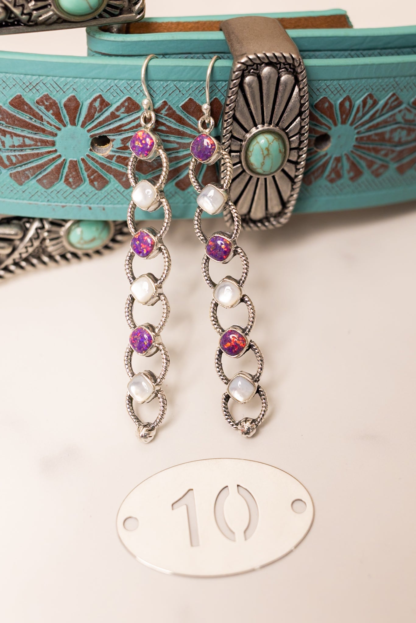 Sterling Silver Six Stone Cascading Earrings-Drop Earrings-Krush Kandy, Women's Online Fashion Boutique Located in Phoenix, Arizona (Scottsdale Area)