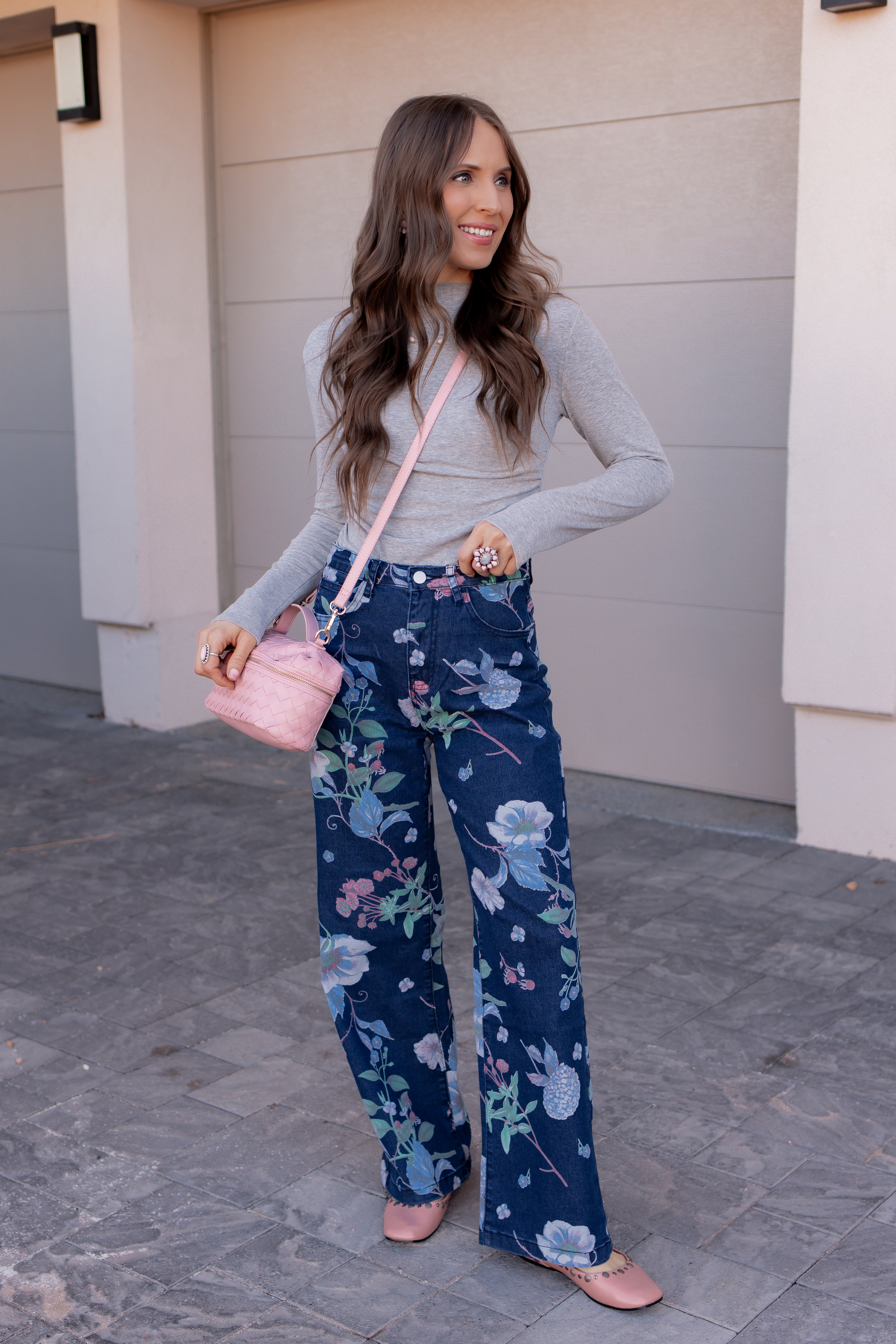 Dreamy Floral Wide Leg Denim Pants-Denim-Krush Kandy, Women's Online Fashion Boutique Located in Phoenix, Arizona (Scottsdale Area)