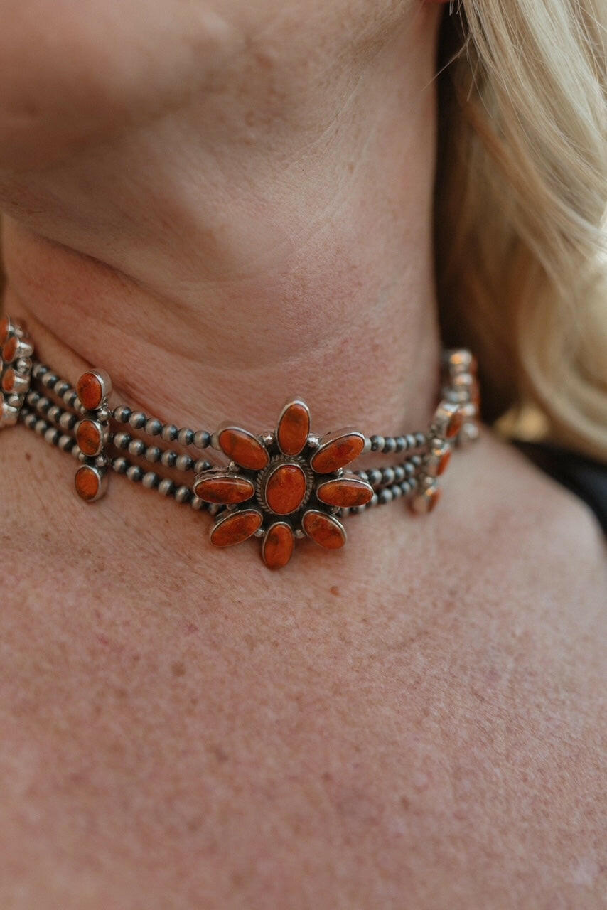 Desert Pearl Stone Choker-Squash Blossom Necklaces-Krush Kandy, Women's Online Fashion Boutique Located in Phoenix, Arizona (Scottsdale Area)