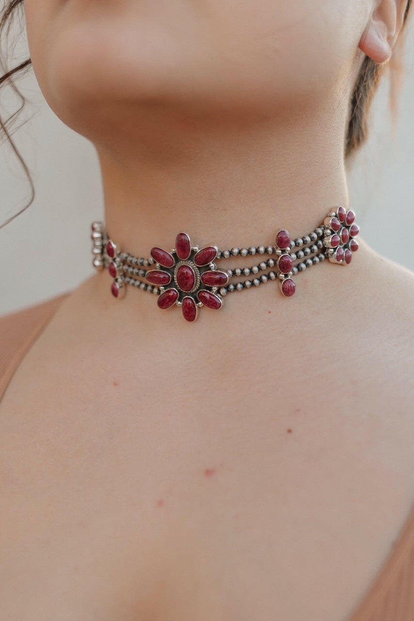 Desert Pearl Stone Choker-Squash Blossom Necklaces-Krush Kandy, Women's Online Fashion Boutique Located in Phoenix, Arizona (Scottsdale Area)