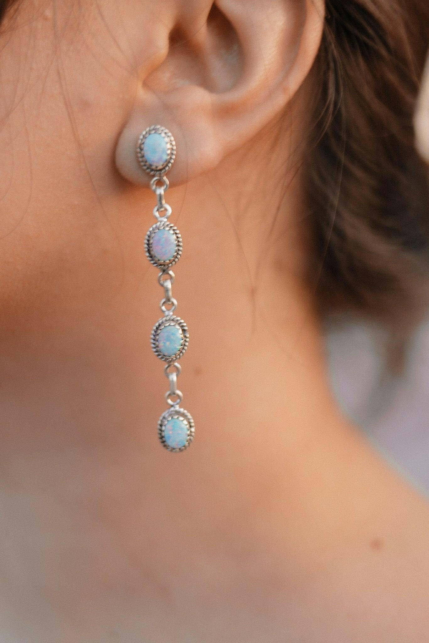 Kimberly Stone Stud Dangle Earrings-Drop Earrings-Krush Kandy, Women's Online Fashion Boutique Located in Phoenix, Arizona (Scottsdale Area)