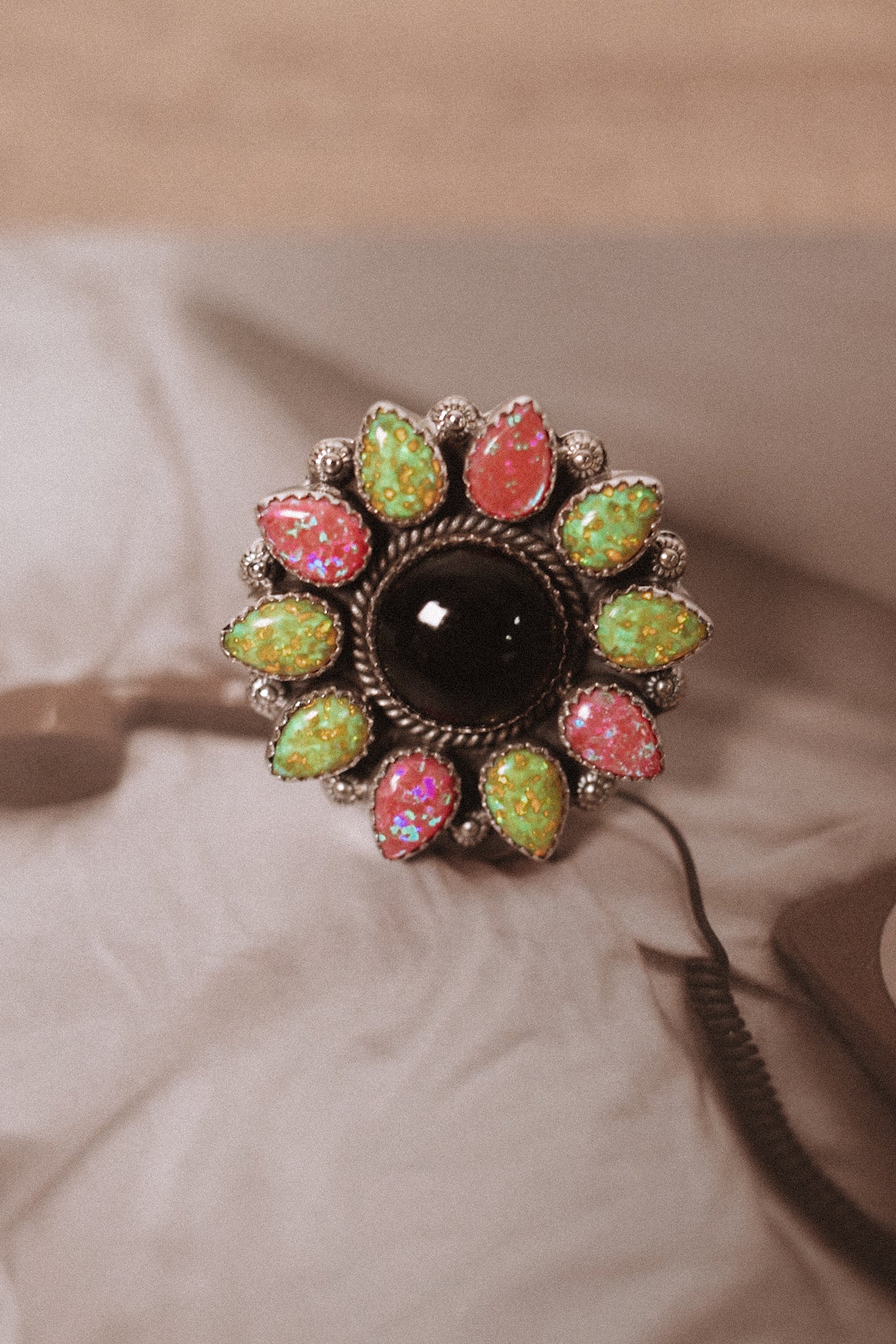 OPAL Sunflower Cluster Sterling Silver Rings-Cluster Rings-Krush Kandy, Women's Online Fashion Boutique Located in Phoenix, Arizona (Scottsdale Area)