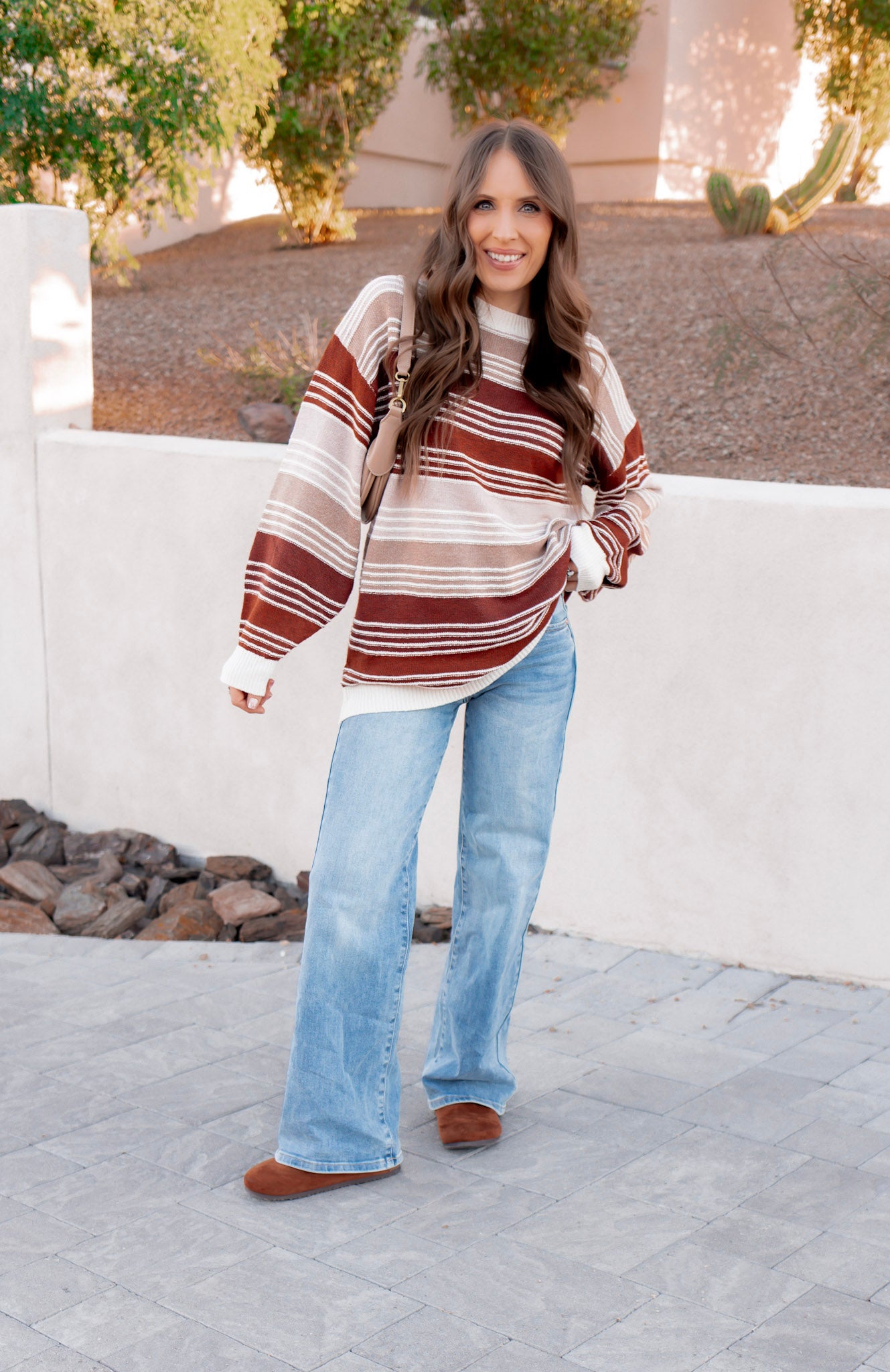Retro Sunrise Stripe Knit Long Sleeve-Long Sleeve Tops-Krush Kandy, Women&#39;s Online Fashion Boutique Located in Phoenix, Arizona (Scottsdale Area)