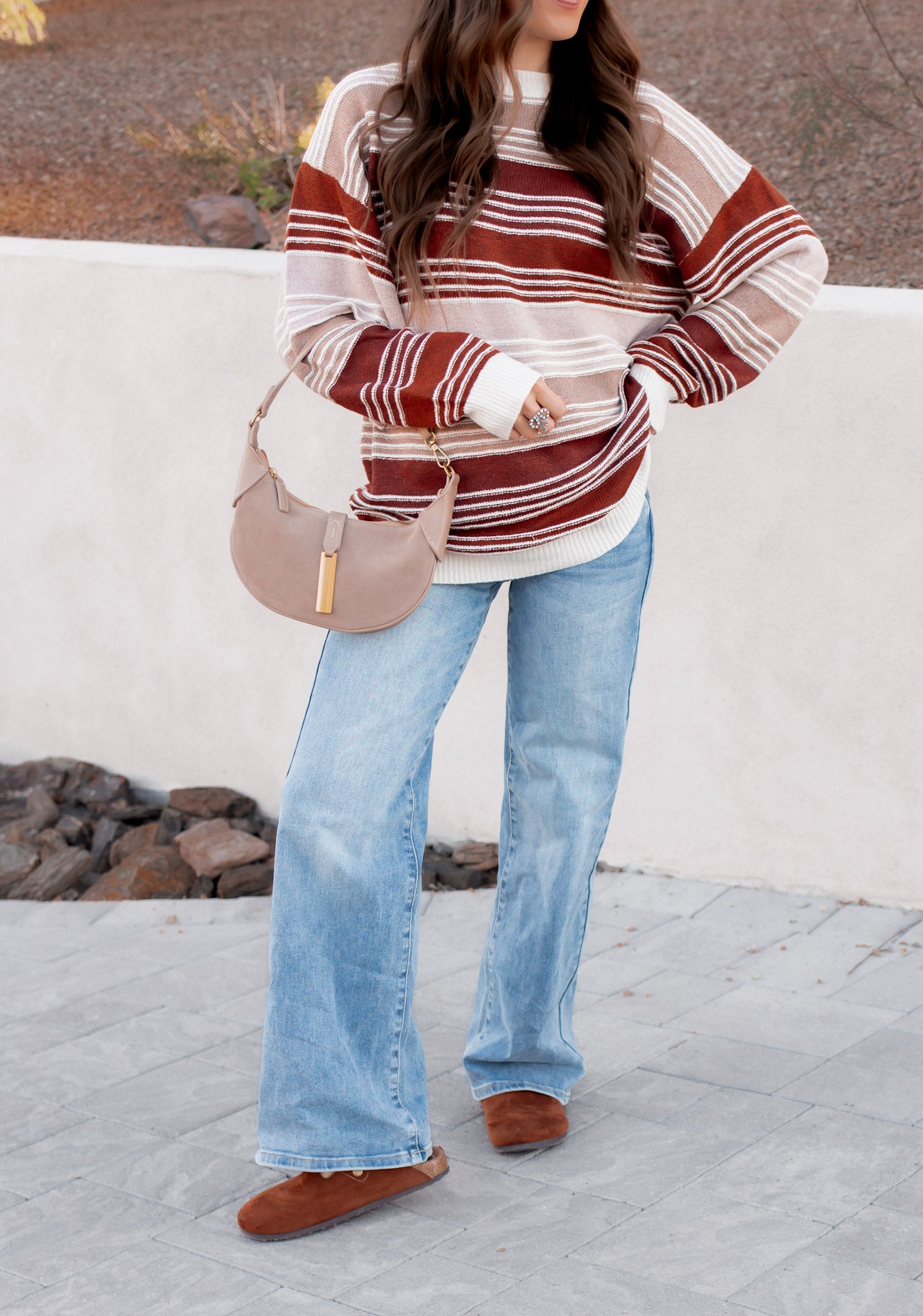 Retro Sunrise Stripe Knit Long Sleeve-Long Sleeve Tops-Krush Kandy, Women's Online Fashion Boutique Located in Phoenix, Arizona (Scottsdale Area)