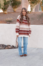 Retro Sunrise Stripe Knit Long Sleeve-Long Sleeve Tops-Krush Kandy, Women's Online Fashion Boutique Located in Phoenix, Arizona (Scottsdale Area)