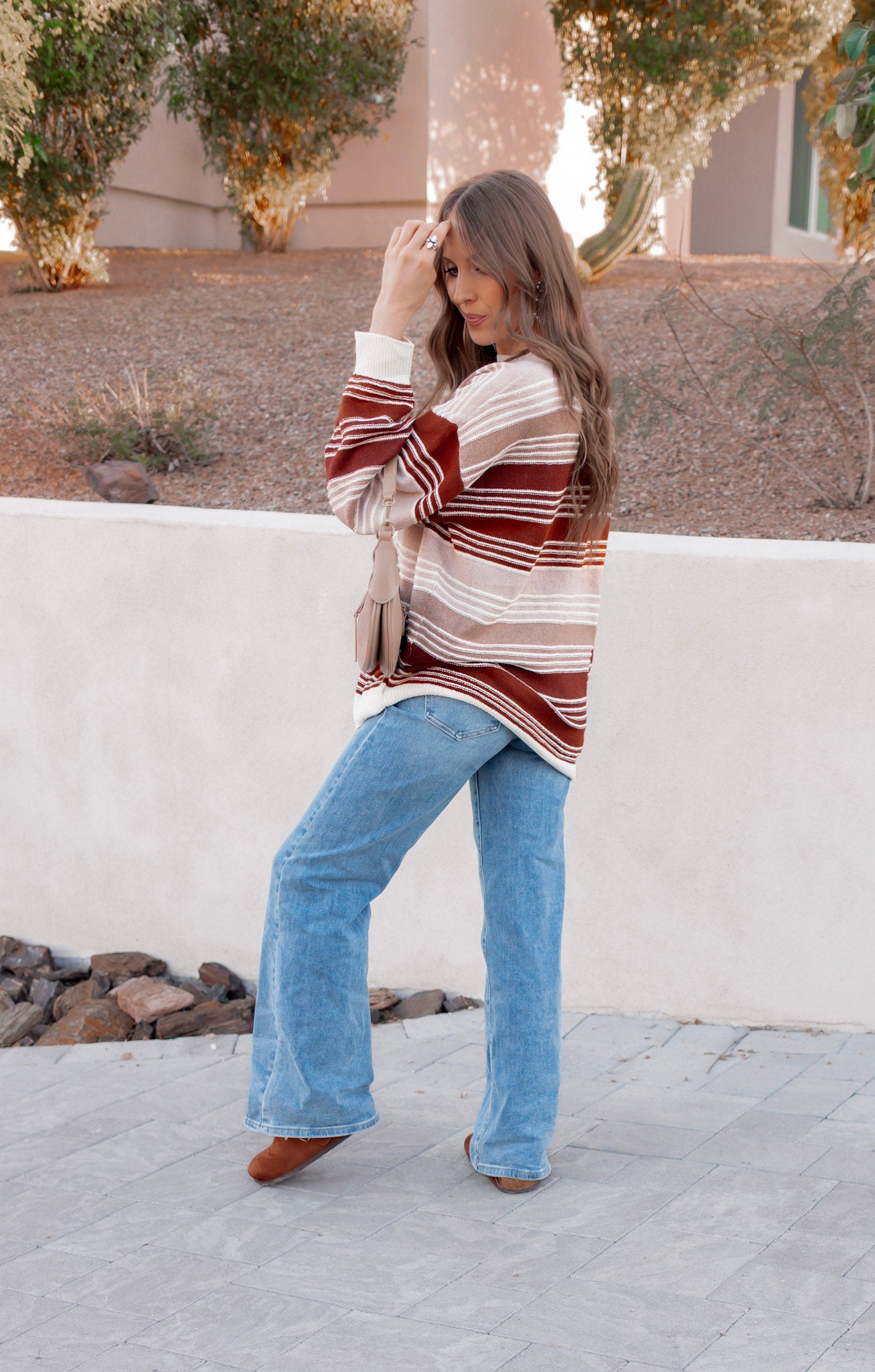 Retro Sunrise Stripe Knit Long Sleeve-Long Sleeve Tops-Krush Kandy, Women's Online Fashion Boutique Located in Phoenix, Arizona (Scottsdale Area)