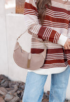 Faux Suede Leather Hobo Bag-Purses & Bags-Krush Kandy, Women's Online Fashion Boutique Located in Phoenix, Arizona (Scottsdale Area)