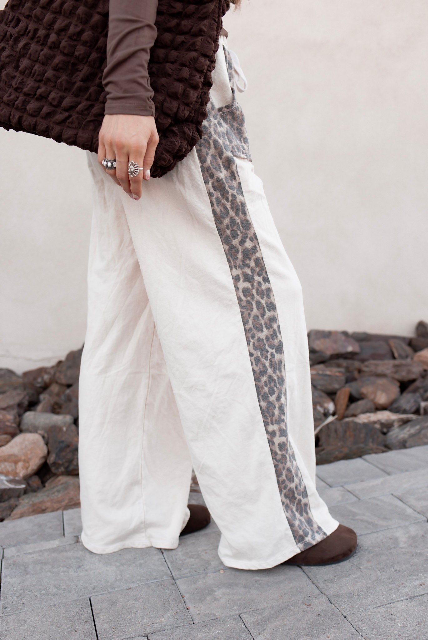 Mineral Washed Leopard Print Pocket Side Trim Pants-Pants-Krush Kandy, Women's Online Fashion Boutique Located in Phoenix, Arizona (Scottsdale Area)