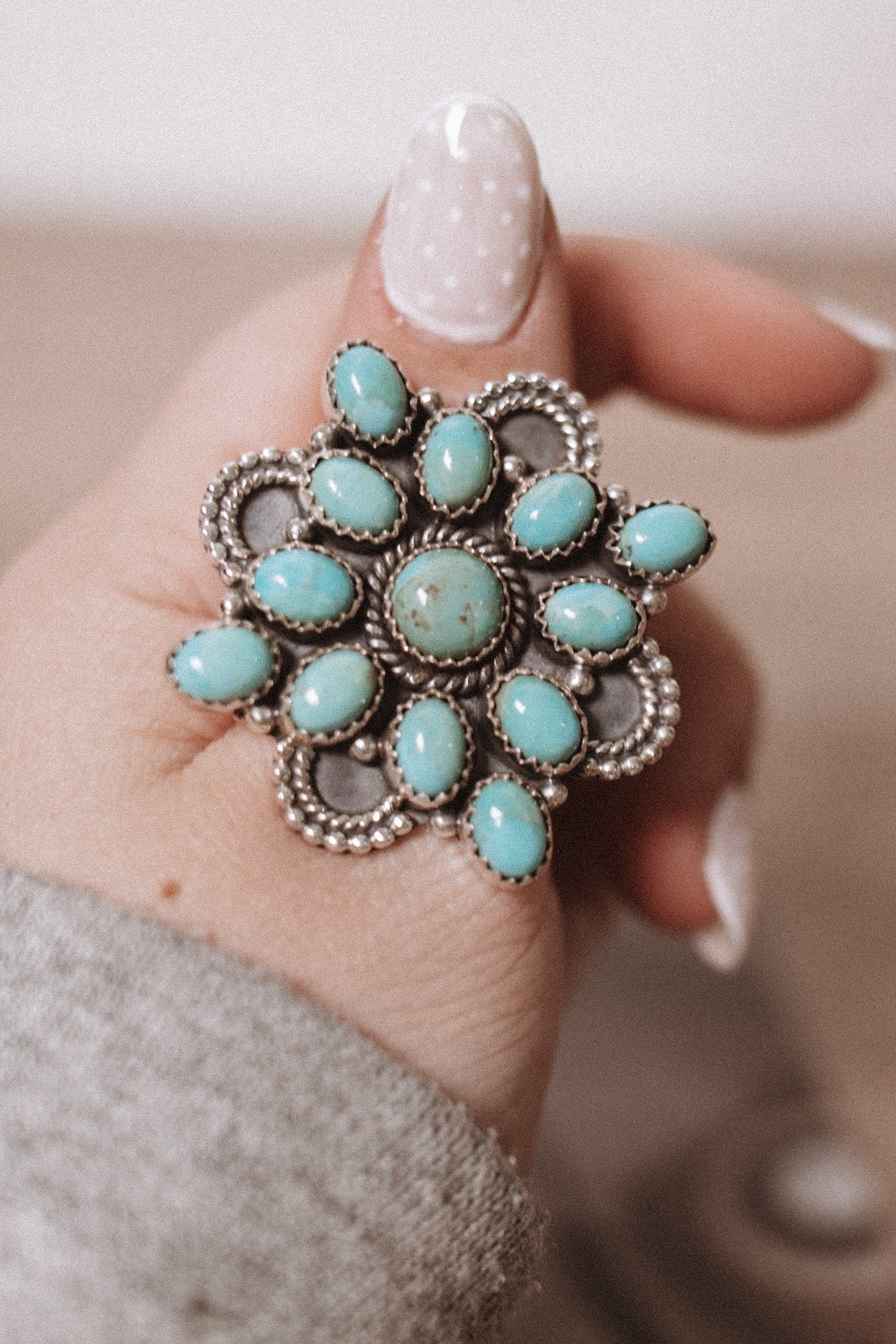 Rayleigh's Turquoise Stone Ring-Statement Rings-Krush Kandy, Women's Online Fashion Boutique Located in Phoenix, Arizona (Scottsdale Area)