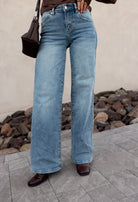High Rise Wide Leg Denim Jeans-Jeans-Krush Kandy, Women's Online Fashion Boutique Located in Phoenix, Arizona (Scottsdale Area)