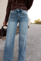 High Rise Wide Leg Denim Jeans-Jeans-Krush Kandy, Women's Online Fashion Boutique Located in Phoenix, Arizona (Scottsdale Area)