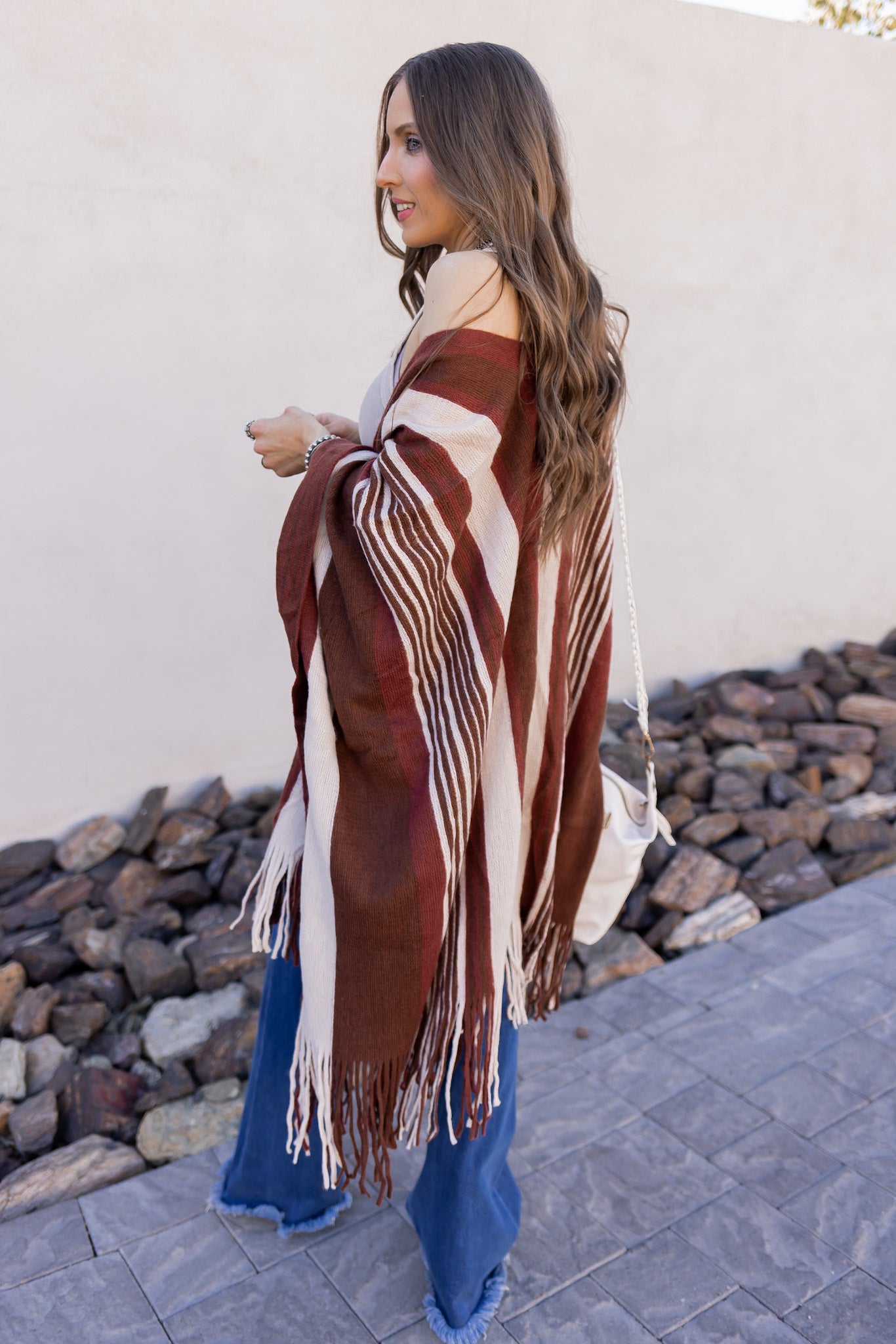 Sedona Sands Stripe Ruana Kimono-kimono-Krush Kandy, Women's Online Fashion Boutique Located in Phoenix, Arizona (Scottsdale Area)