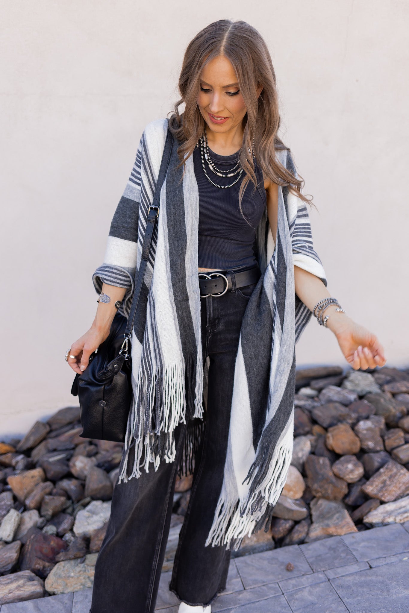 Sedona Sands Stripe Ruana Kimono-kimono-Krush Kandy, Women's Online Fashion Boutique Located in Phoenix, Arizona (Scottsdale Area)