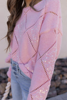 Candlelight Kiss Sequin Sweater-Sweaters-Krush Kandy, Women's Online Fashion Boutique Located in Phoenix, Arizona (Scottsdale Area)