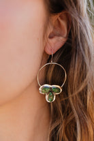 Three Stone Cluster Hoop Earrings-Earrings-Krush Kandy, Women's Online Fashion Boutique Located in Phoenix, Arizona (Scottsdale Area)