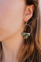 Three Stone Cluster Hoop Earrings-Earrings-Krush Kandy, Women's Online Fashion Boutique Located in Phoenix, Arizona (Scottsdale Area)