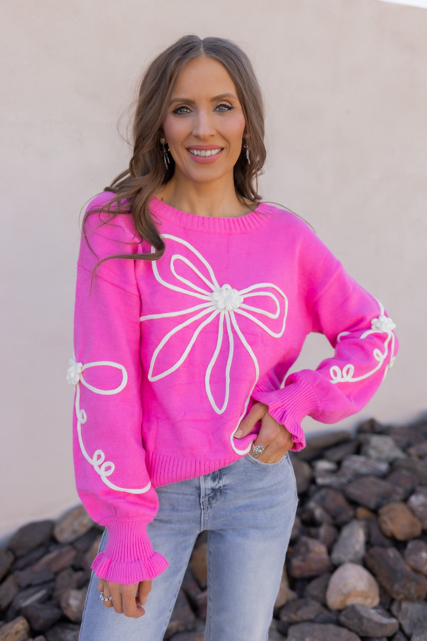 True Romance Bow Detail Sweater-Sweaters-Krush Kandy, Women's Online Fashion Boutique Located in Phoenix, Arizona (Scottsdale Area)