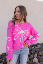 True Romance Bow Detail Sweater-Sweaters-Krush Kandy, Women's Online Fashion Boutique Located in Phoenix, Arizona (Scottsdale Area)