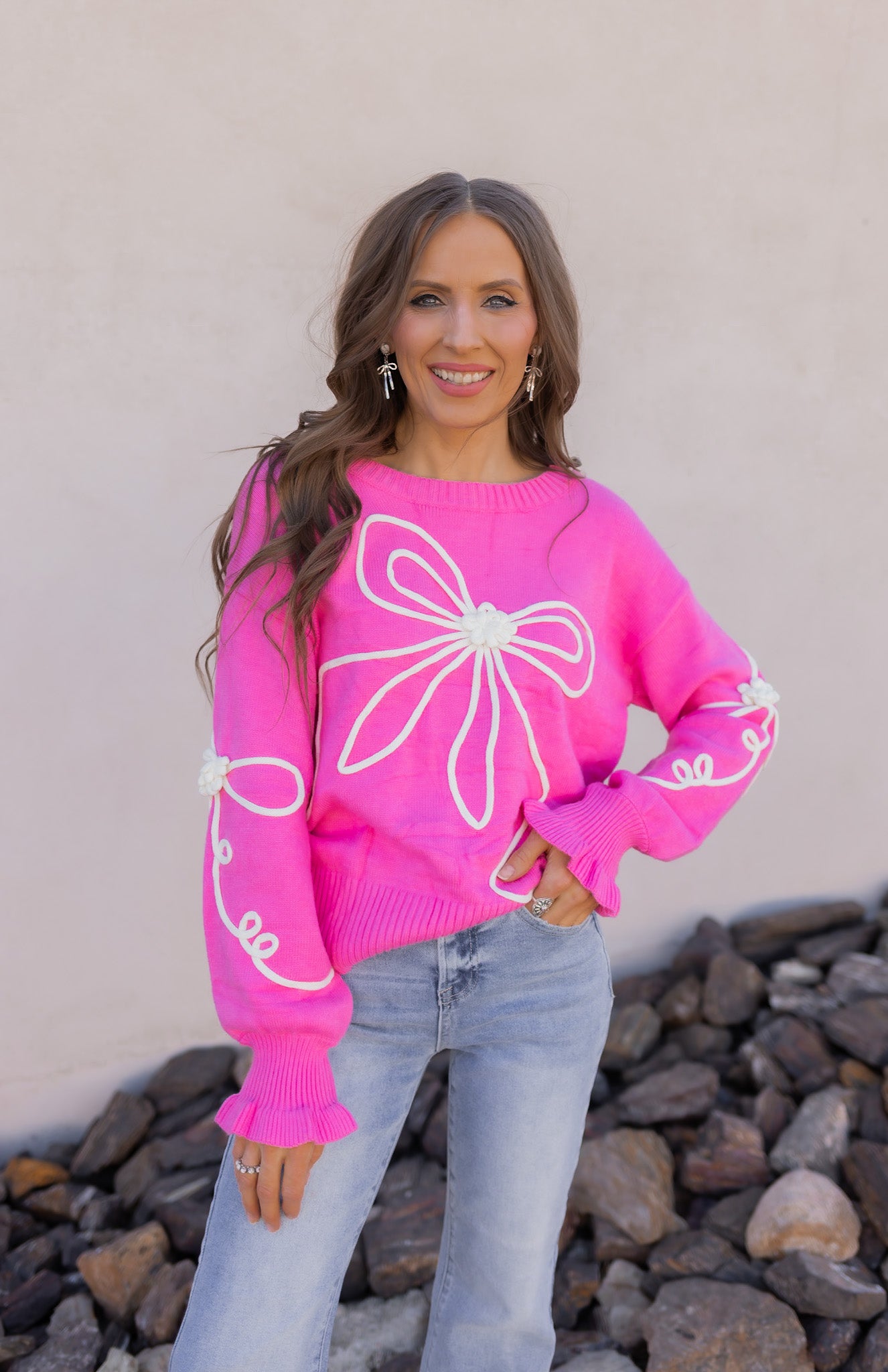 True Romance Bow Detail Sweater-Sweaters-Krush Kandy, Women's Online Fashion Boutique Located in Phoenix, Arizona (Scottsdale Area)