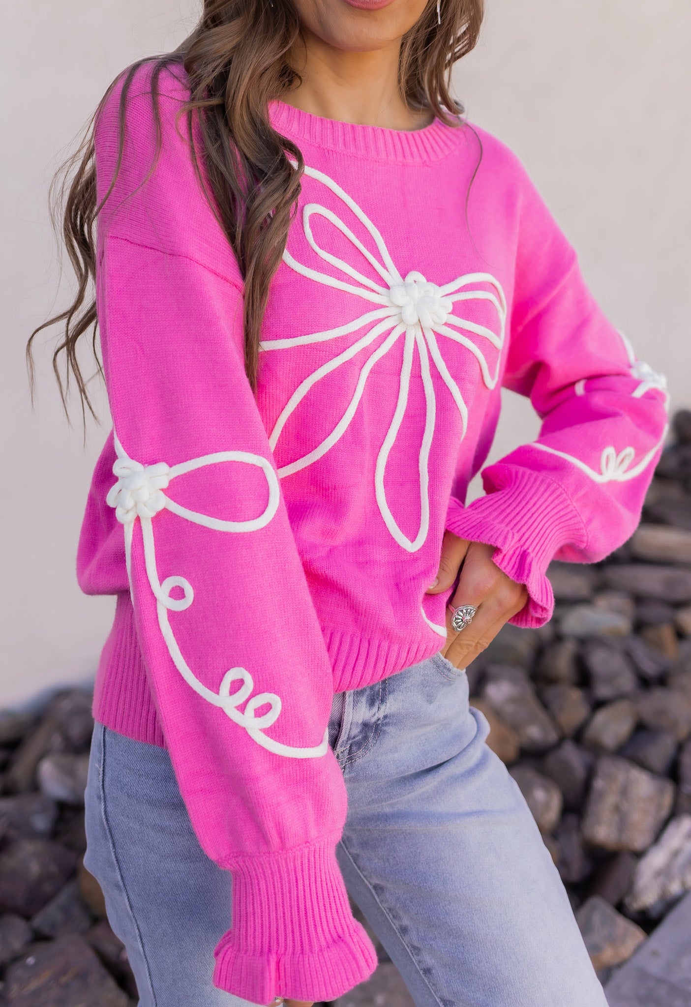 True Romance Bow Detail Sweater-Sweaters-Krush Kandy, Women's Online Fashion Boutique Located in Phoenix, Arizona (Scottsdale Area)