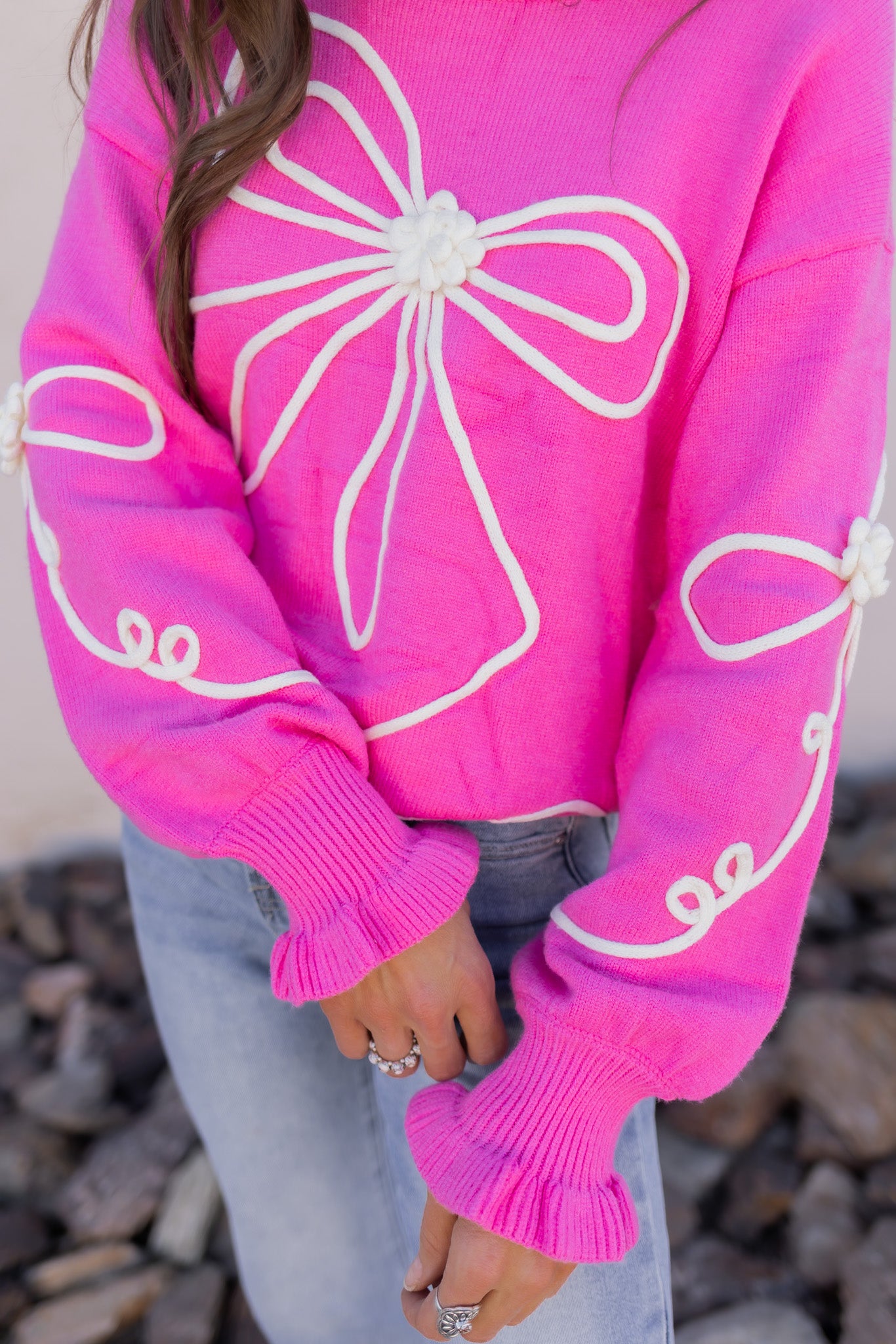 True Romance Bow Detail Sweater-Sweaters-Krush Kandy, Women's Online Fashion Boutique Located in Phoenix, Arizona (Scottsdale Area)