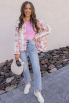 Winter Bloom Floral Print Quilted Puffer Jacket-Jackets-Krush Kandy, Women's Online Fashion Boutique Located in Phoenix, Arizona (Scottsdale Area)