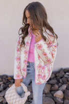 Winter Bloom Floral Print Quilted Puffer Jacket-Jackets-Krush Kandy, Women's Online Fashion Boutique Located in Phoenix, Arizona (Scottsdale Area)