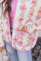 Winter Bloom Floral Print Quilted Puffer Jacket-Jackets-Krush Kandy, Women's Online Fashion Boutique Located in Phoenix, Arizona (Scottsdale Area)