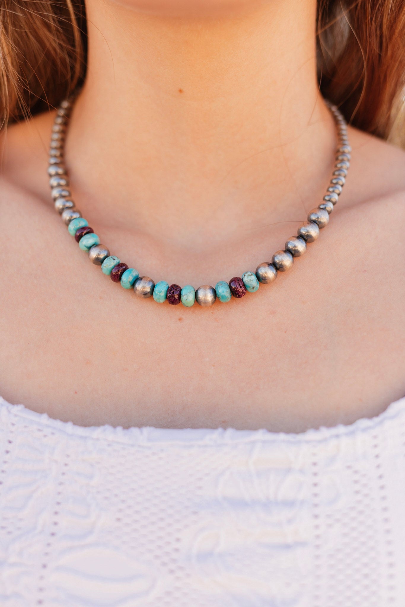 Turquoise & Purple Spiny Desert Pearl Necklace-Necklaces-Krush Kandy, Women's Online Fashion Boutique Located in Phoenix, Arizona (Scottsdale Area)