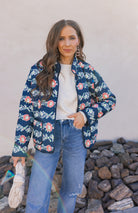 Winter Bloom Floral Print Quilted Puffer Jacket-Jackets-Krush Kandy, Women's Online Fashion Boutique Located in Phoenix, Arizona (Scottsdale Area)