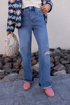 Just a Girl Baggy Wide Leg Vervet Jeans-Denim-Krush Kandy, Women's Online Fashion Boutique Located in Phoenix, Arizona (Scottsdale Area)