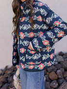 Winter Bloom Floral Print Quilted Puffer Jacket-Jackets-Krush Kandy, Women's Online Fashion Boutique Located in Phoenix, Arizona (Scottsdale Area)