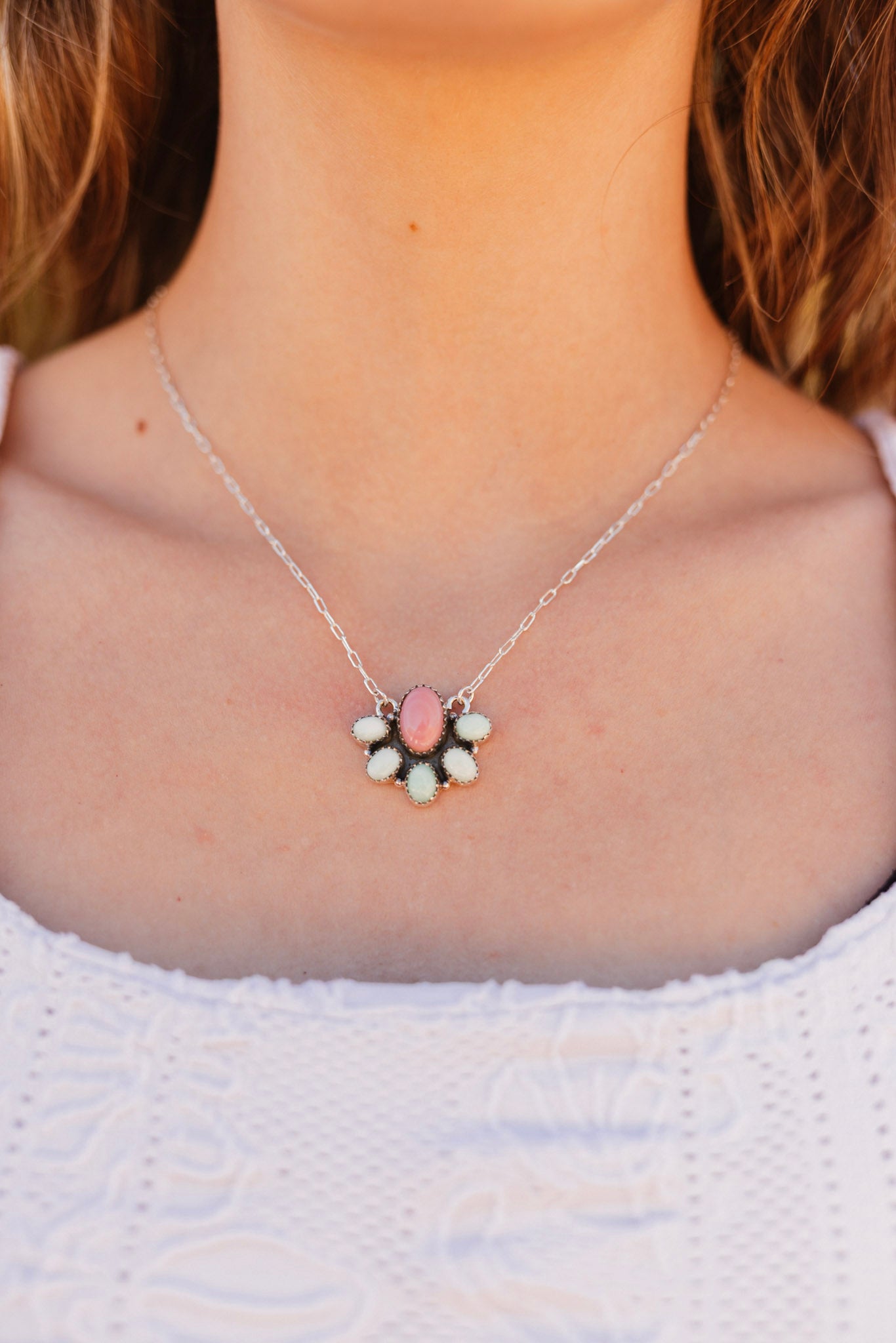 Paloma & Pink Conch Cluster Necklace-Necklaces-Krush Kandy, Women's Online Fashion Boutique Located in Phoenix, Arizona (Scottsdale Area)