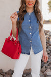 Desert Dune Button Up Denim Vest