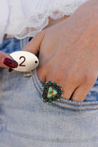 Irish Green Dahlia & Sonoran One of a Kind Boho Rings-Rings-Krush Kandy, Women's Online Fashion Boutique Located in Phoenix, Arizona (Scottsdale Area)