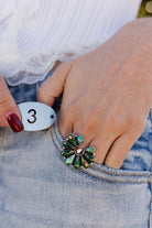 Irish Green Dahlia & Sonoran One of a Kind Boho Rings-Rings-Krush Kandy, Women's Online Fashion Boutique Located in Phoenix, Arizona (Scottsdale Area)